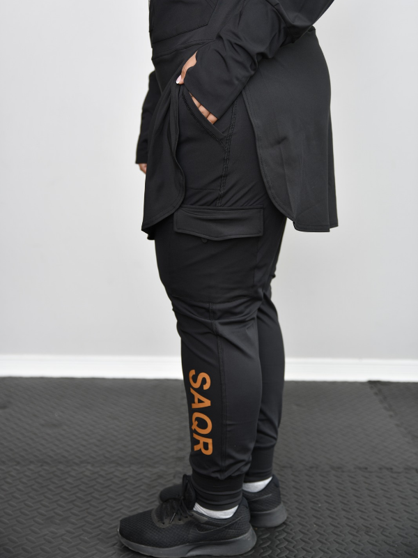 Noor Black Cargo Jogger Pants - Image 6