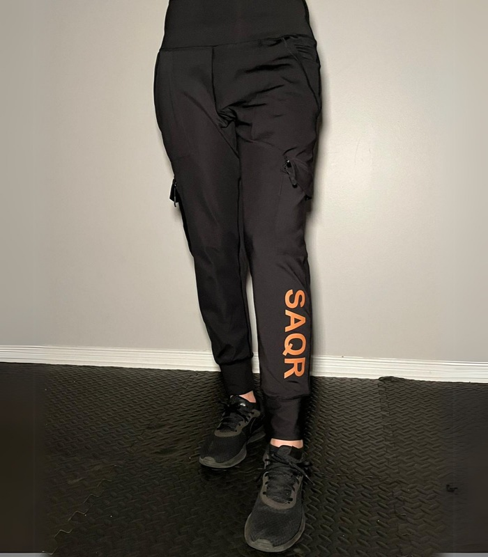 Noor Black Cargo Jogger Pants