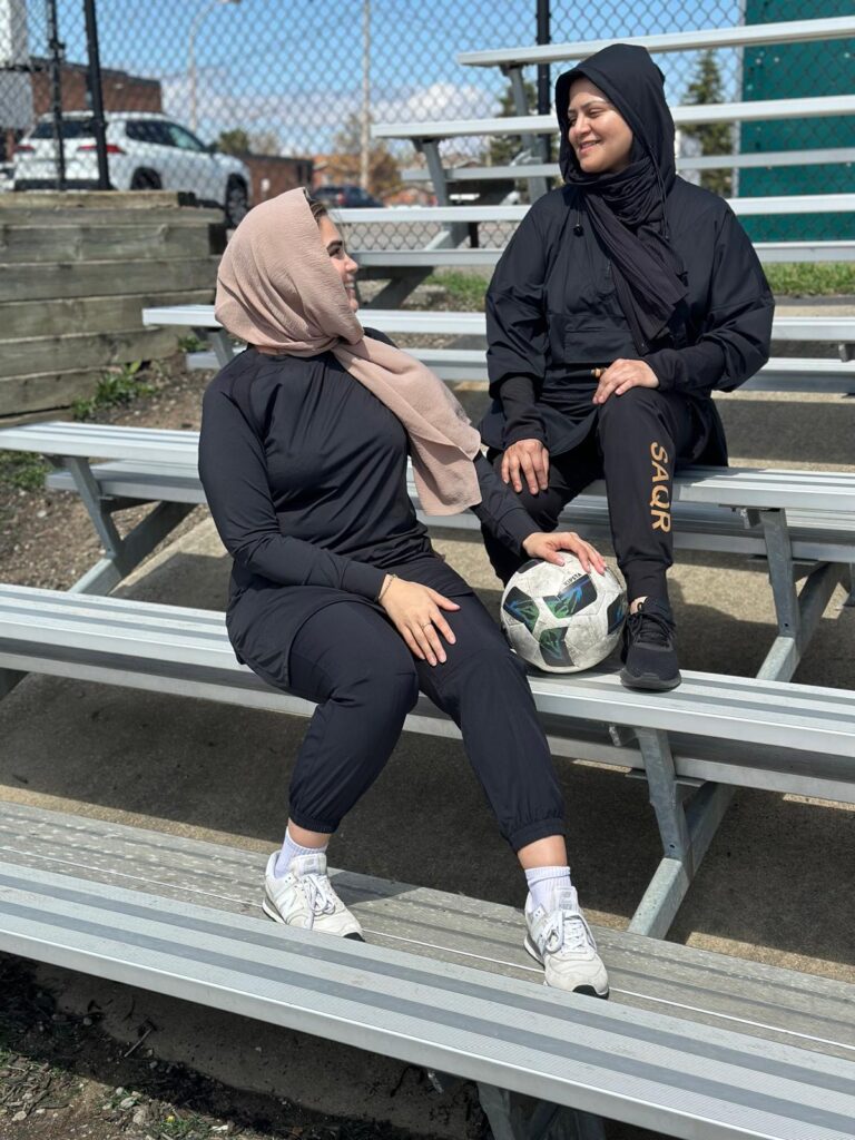 Women wearing Saqr women’s activewear for comfortable, modest movement